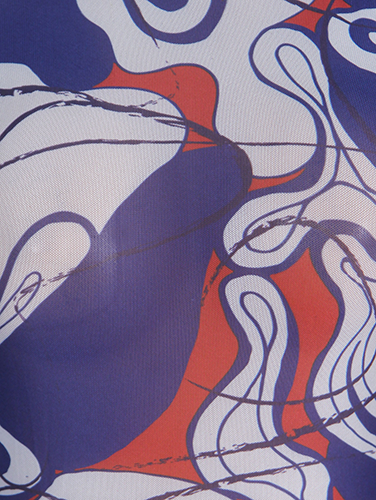 Ada Mesh Top - Blue Abstract