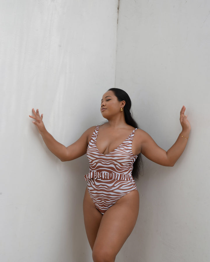 Labadi One Piece - Brown Zebra