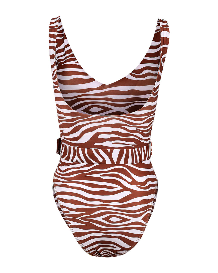 Labadi One Piece - Brown Zebra