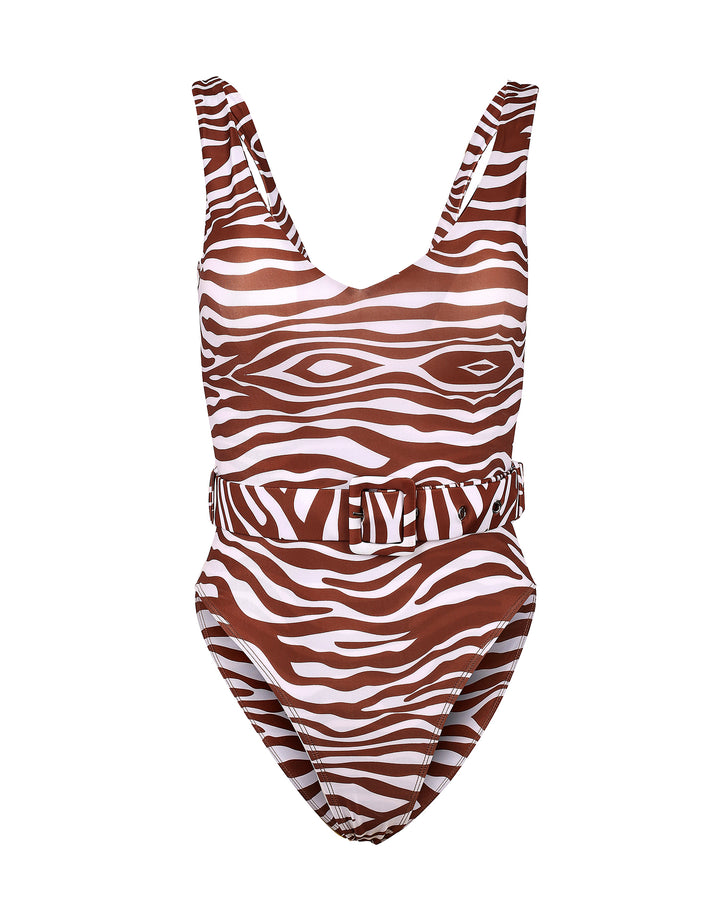 Labadi One Piece - Brown Zebra