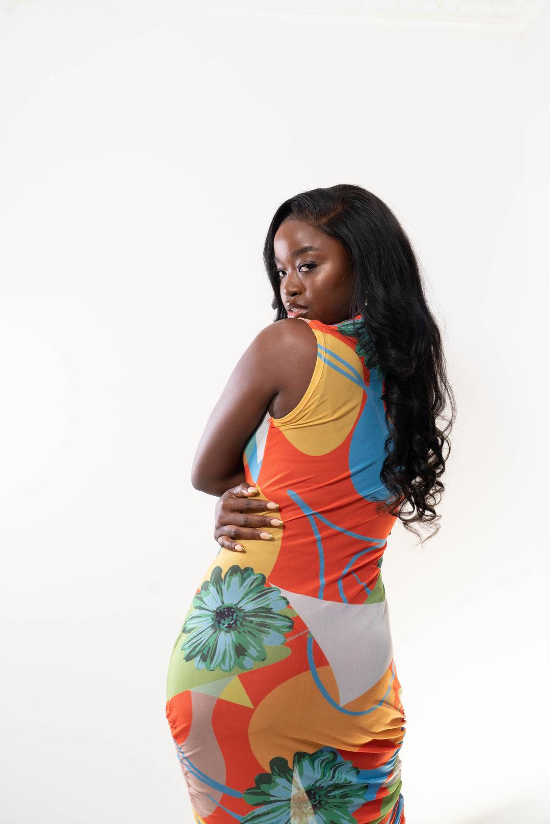 Niké Mesh Dress - Orange Floral
