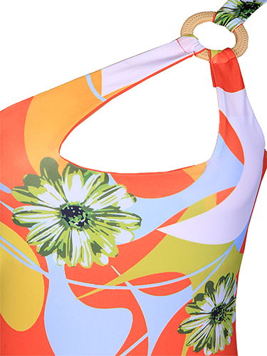 Lamu One Piece - Orange Floral