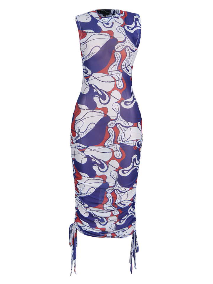 Niké Mesh Dress - Blue Abstract