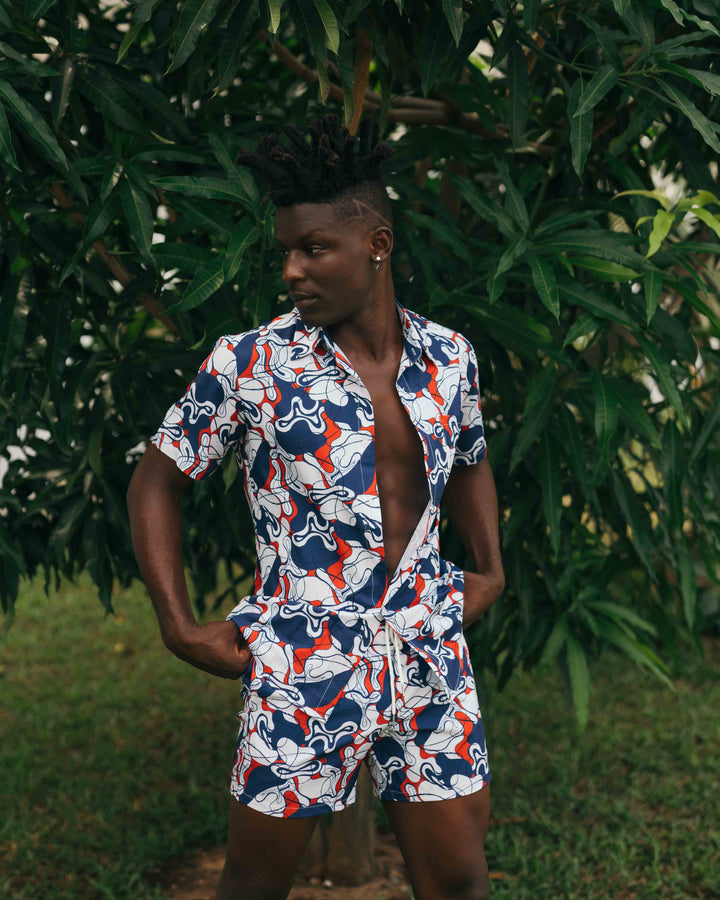 Men’s Shirt - Blue Abstract
