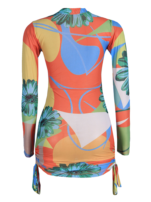 Simi Mini Mesh Dress - Orange Floral